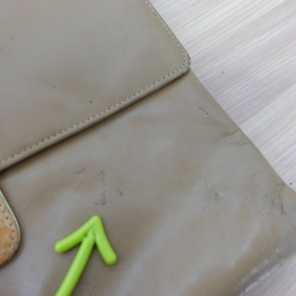 VINTAGE Leather Bag Beige Crossbody Snakeskin Sling Neutral Medium Purse Boho 90 - Picture 7 of 16